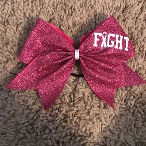 breast cancer cheer bow